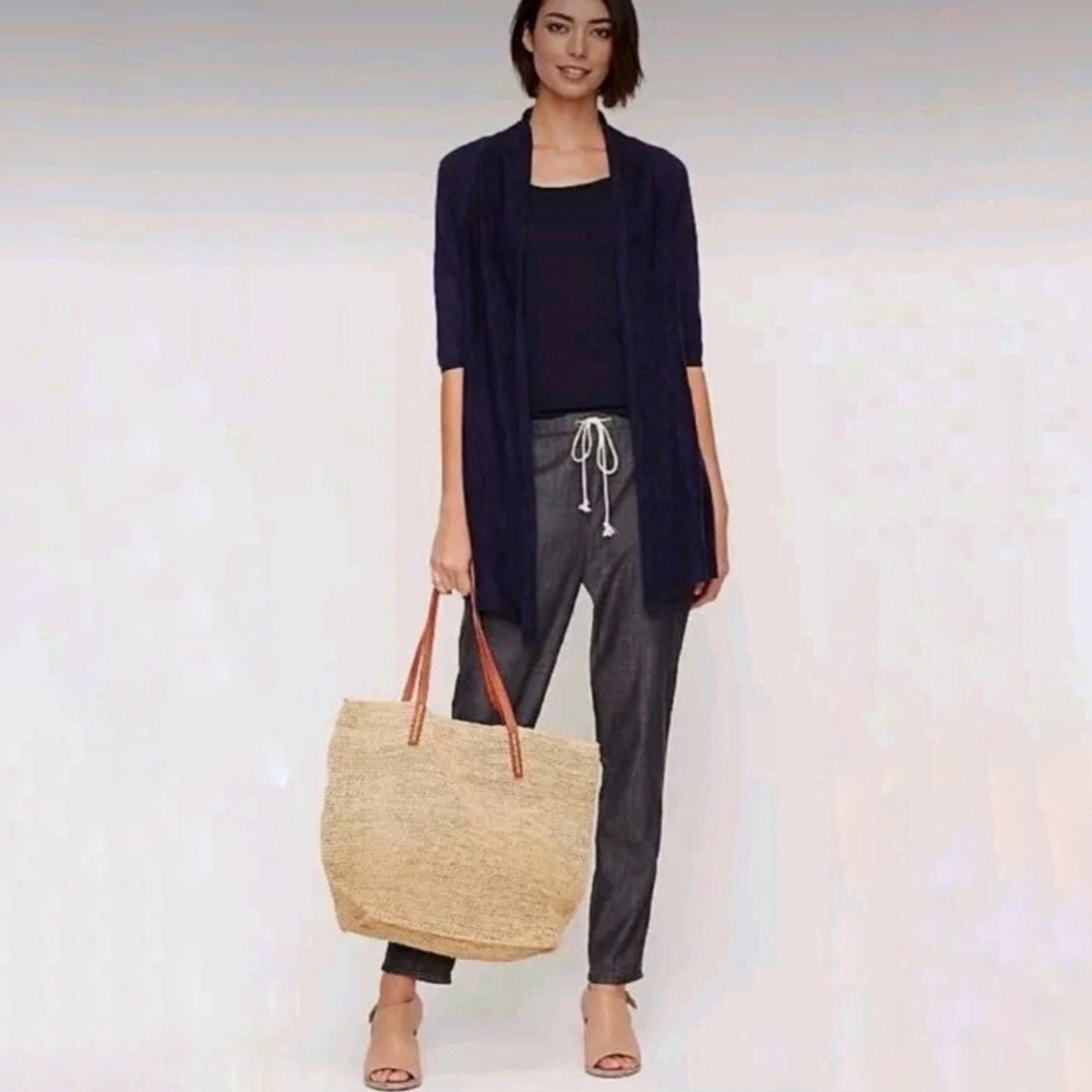 Eileen Fisher Womens Gray Tencel Denim-Look Drawstring‎ Jogger Lounge Pants  SP